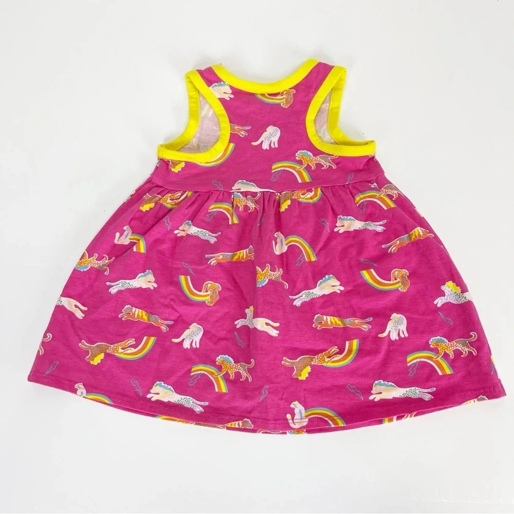 NEW Tucker and Tate Pink Animal Rainbow Dress Sleeveless Baby Toddler Girl 9M